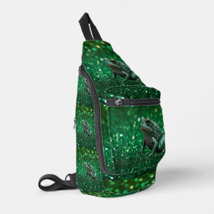 Verzauberndes Erwachen: Der grüne Funkelfrosch Crossbody Bag