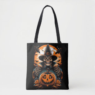 Verzauberndes Skelett mit Jack-O'-Lantern Hallowee Tasche