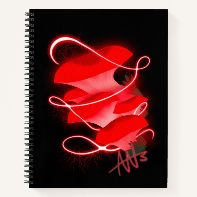 Verzauberte Austernbläschen Roter Pilzbrand Notizbuch (Vorderseite)