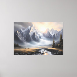 Verzauberte Berglandschaft Whimsikale Zuhause Leinwanddruck