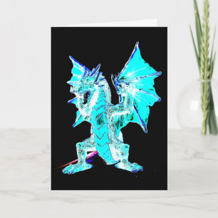 Verzauberte Blaue Flammen Serpent Magisches Wesen Karte