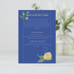 Verzauberte Blaue Zitronenblüten-Hochzeit Begleitkarte
