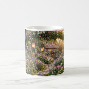 Verzauberte Blumencottage-Gartenkunst Kaffeetasse
