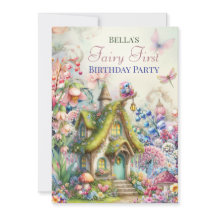Verzauberte Blumenfee Waldparty-Einladung