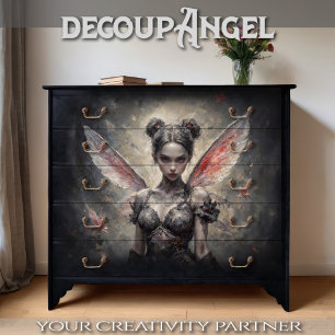 Verzauberte dunkle Fairy-Dekoupage Seidenpapier