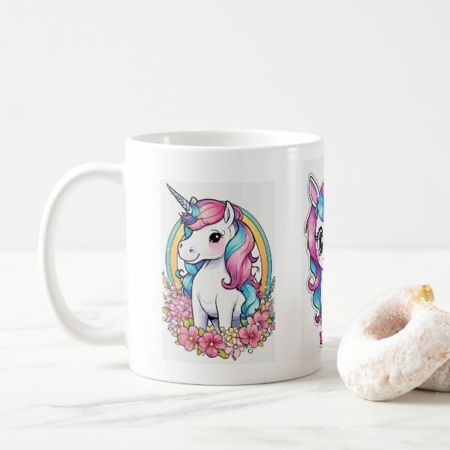 Verzauberte Einhorn-Tasse Kaffeetasse (Mit Donut)