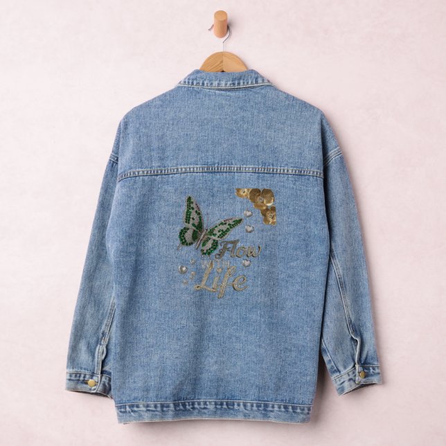 Verzauberte Eleganz: Mit dem Leben fließen Jeansjacke (Hangar)