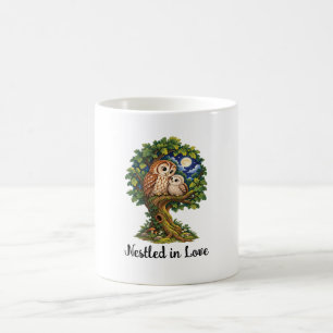 Verzauberte Eule im Mondlicht Kaffeetasse