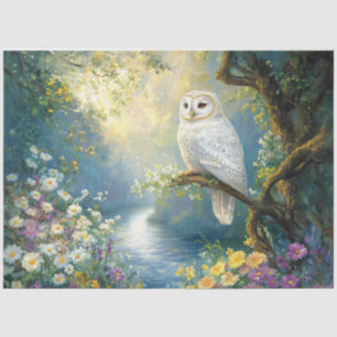 Verzauberte Eulenblumen und Wald-Dekoupage Seidenpapier