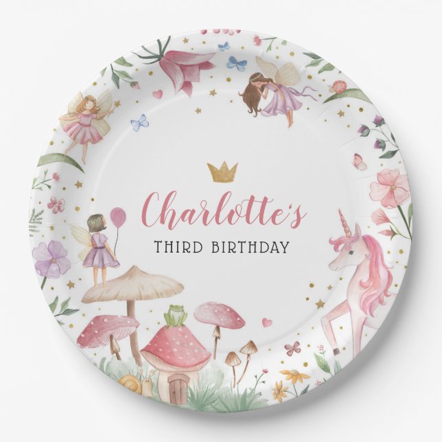 Verzauberte Fairy Garden Party Paper Teller (Vorderseite)