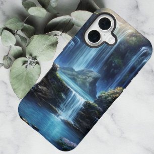 Verzauberte Fantasie-Wasserfall-Traumlandschaft iPhone 16 Hülle