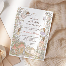 Verzauberte Feengarten Mädchen Baby Shower Einladu