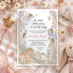 Verzauberte Feengarten Mädchen Baby Shower Einladu Einladung
