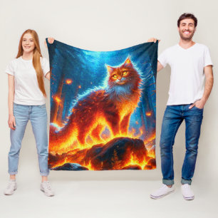 Verzauberte Feuerfeline Fleecedecke