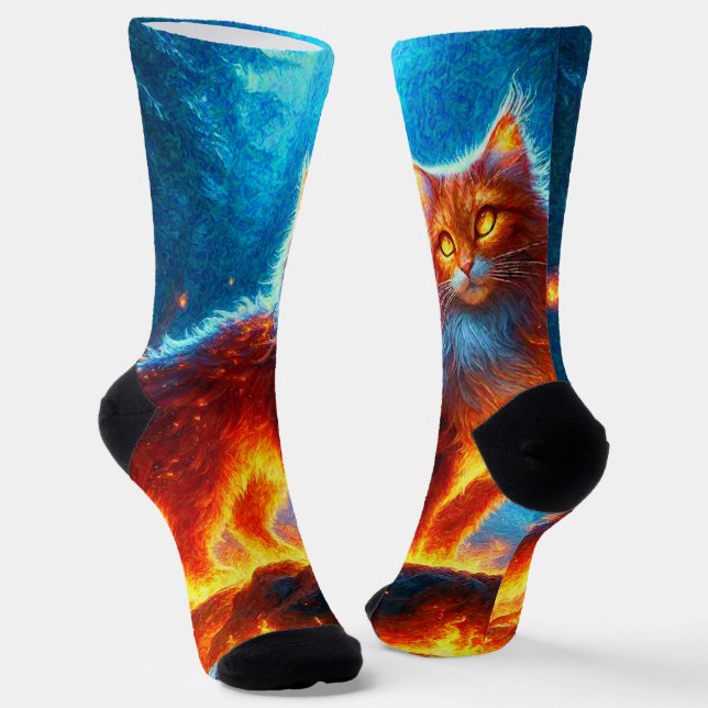 Verzauberte Feuerfeline Socken (Gewinkelt)