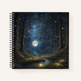 Verzauberte Fireflies & Full Moon Hard Cover Journ Notizbuch