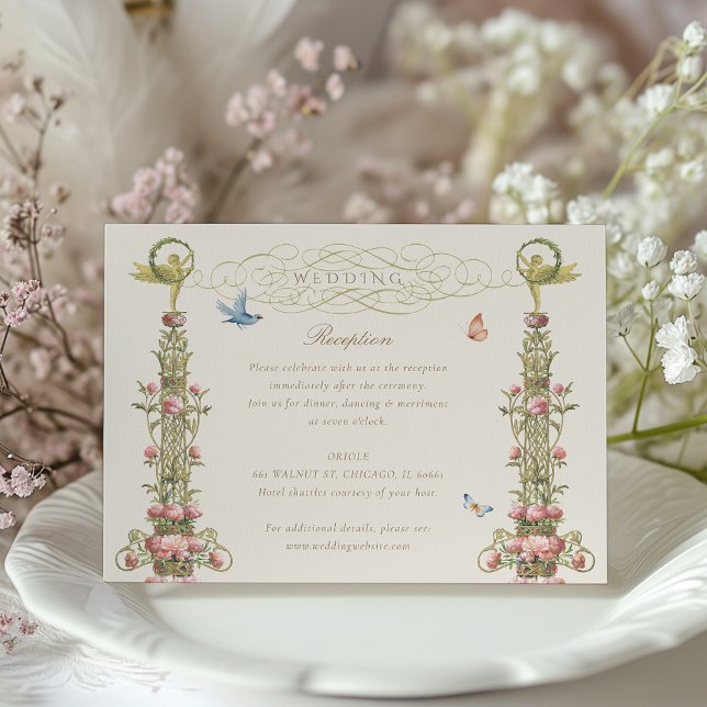 Verzauberte Garden Wedding Empfang Card Begleitkarte (Von Creator hochgeladen)