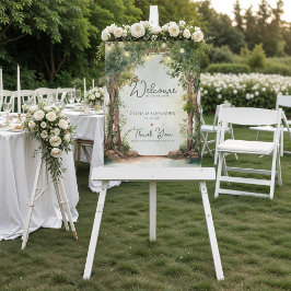 Verzauberte Garten-Lichterkette Hochzeitsbegrüßung Poster