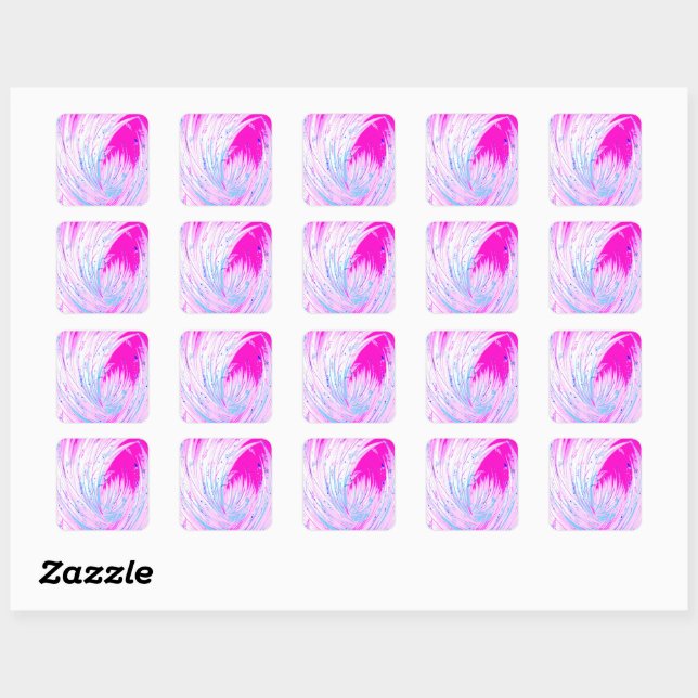 Verzauberte Gärten - Rosa Horizont Quadratischer Aufkleber (Blatt)
