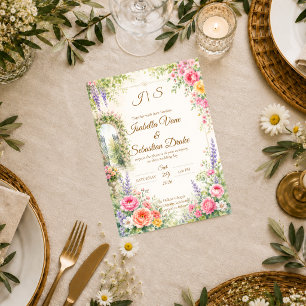 Verzauberte Gartentor-Romanze Hochzeit Einladung