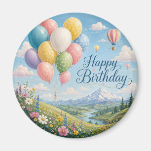 Verzauberte Geburtstagsballons Magnet