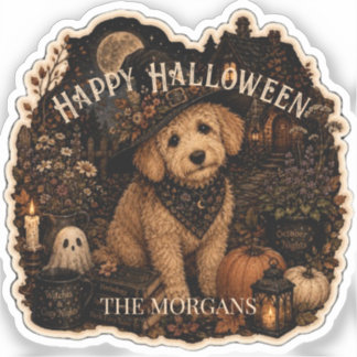 Verzauberte Goldendoodle der Oktobersiedlung  Aufkleber