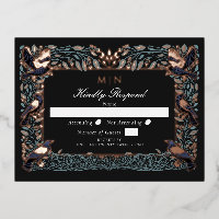 Verzauberte Gothic-Raben-Hochzeits-RSVP 