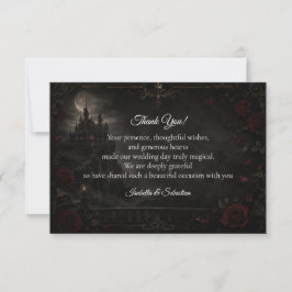 Verzauberte gothische Mondlicht-Romanze-Hochzeit Dankeskarte