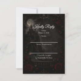 Verzauberte gothische Mondlicht-Romanze-Hochzeit RSVP Karte