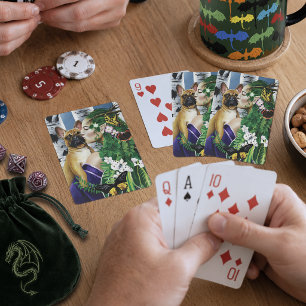 Verzauberte grüne Fantasy-Französische Bulldogge D Spielkarten
