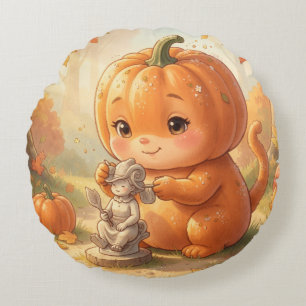 🎃✨ Verzauberte Halloween-Geschichten.17 Rundes Kissen