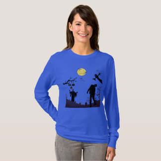 Verzauberte Halloween-Nacht blau T-Shirt