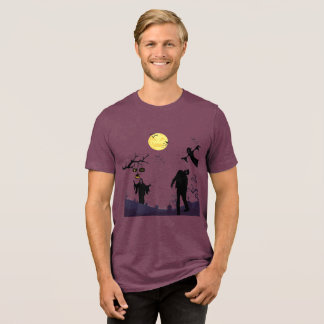 Verzauberte Halloween-Nacht bordeauxrot Tri-Blend Shirt
