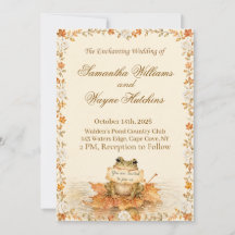 Verzauberte Herbst-Aquarell-Rosen- und Frosch-Hoch