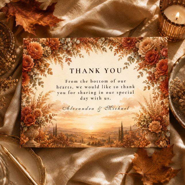 Verzauberte Herbstbogenhochzeit Dankeskarte (Von Creator hochgeladen)