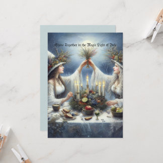 Verzauberte Jul-Feier Flat Feiertagskarte Einladung