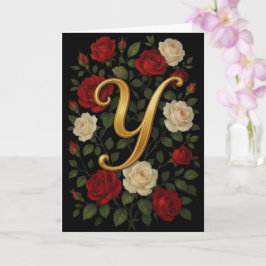 Verzauberte Kletterrosen Anfangsbuchstabe „Y“ Karte
