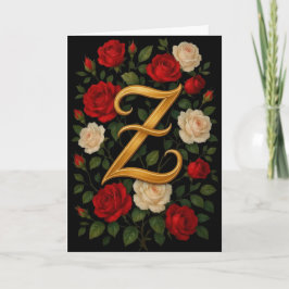 Verzauberte Kletterrosen Anfangsbuchstabe „Z“ Karte