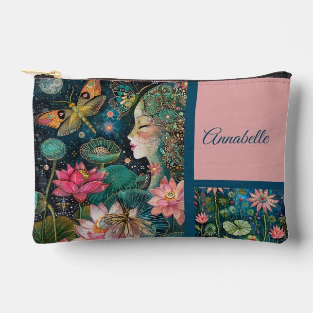Verzauberte Lotus-Blüten Kleines Zubehör Zubehörtasche (Vorderseite)