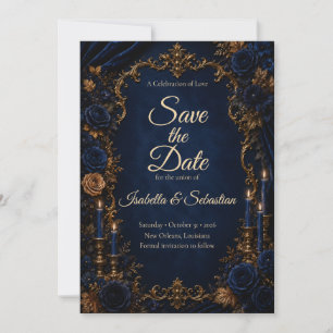 Verzauberte Mitternachts-Herbst-Eleganz-Hochzeit Save The Date