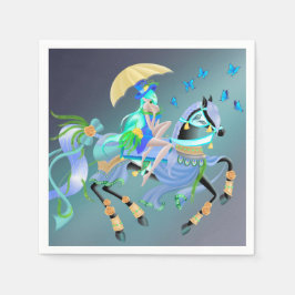 Verzauberte Pferdereiten Serviette