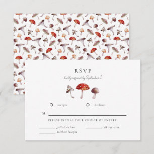 Verzauberte Pilze-Hochzeitkarte für RSVP Karte