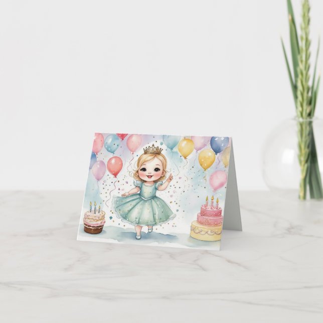 Verzauberte Prinzessin Birthday Extravaganza Karte (Vorderseite)