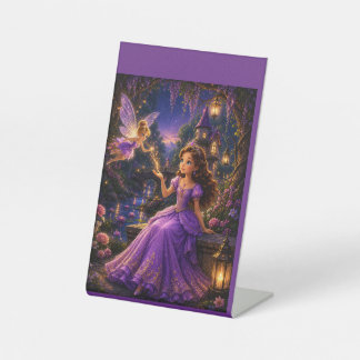 Verzauberte Prinzessin und Feengarten-Schloss-Fant Sockelschild