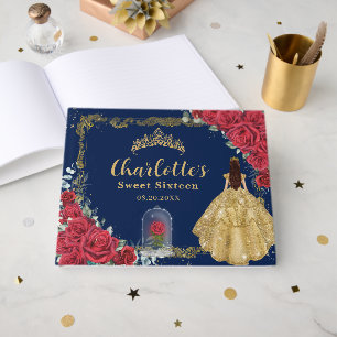 Verzauberte Rose Rote Blumen Schöne Prinzessin Süß Gästebuch
