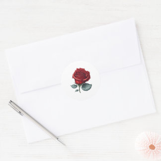 Verzauberte Rose Runder Aufkleber