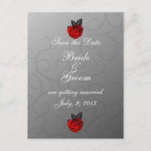 Verzauberte Rose Save the Date Postkarte