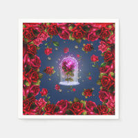 Verzauberte Rote Rose & Diamant Bling Elegantes Pa
