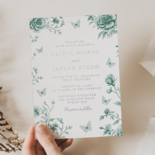 verzauberte Sage & Silver Wedding Folieneinladung