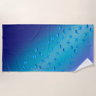 Verzauberte Schmetterlinge - Blau Strandtuch